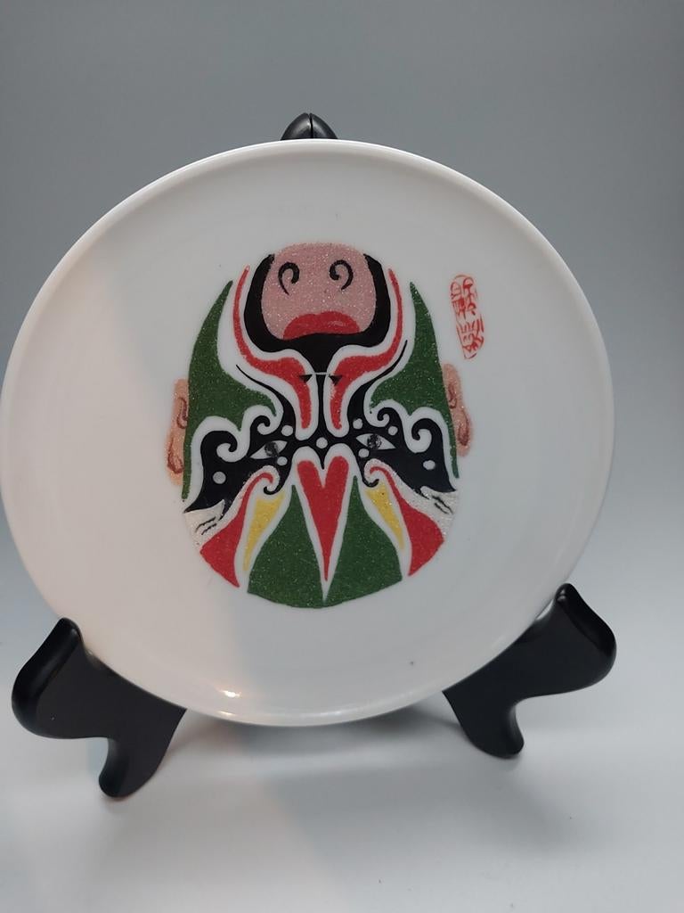 Decoratief bordje met Chinees opera masker, Antiek en Kunst, Ophalen of Verzenden