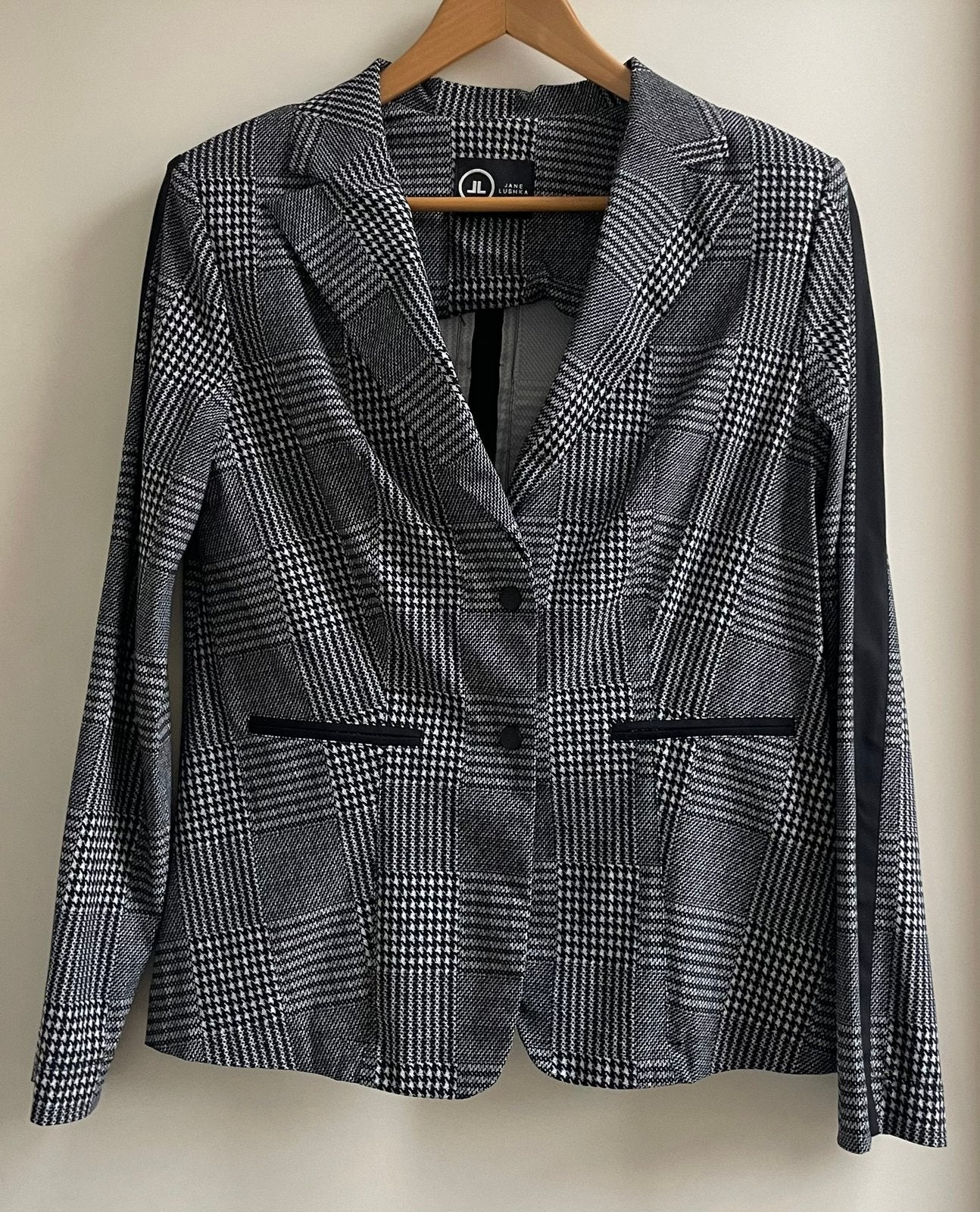 Blazer zwart/witte ruit - Jane Lushka, Zwart, Maat 46/48 (XL) of groter, Ophalen of Verzenden, Zo goed als nieuw