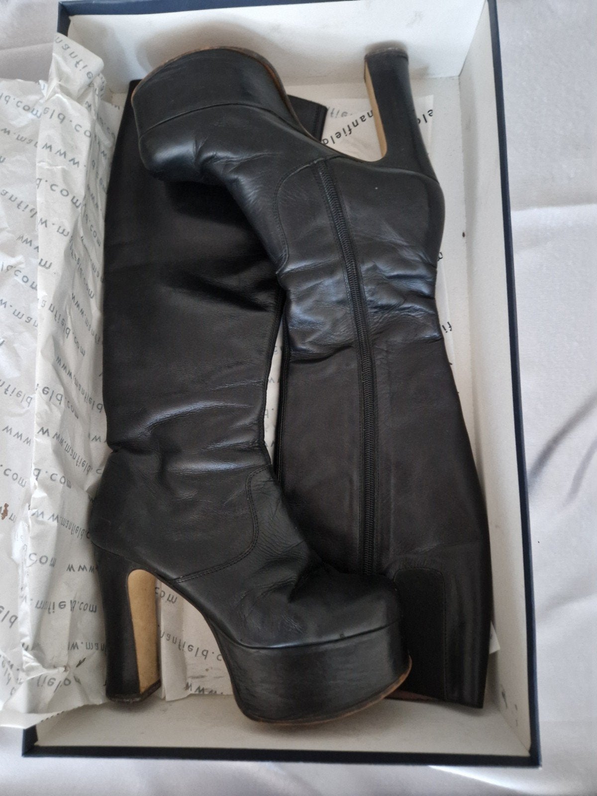 Manfield Zwarte Leren Hoge Laarzen Maat 38, Hoge laarzen, Zwart, Ophalen of Verzenden, Manfield