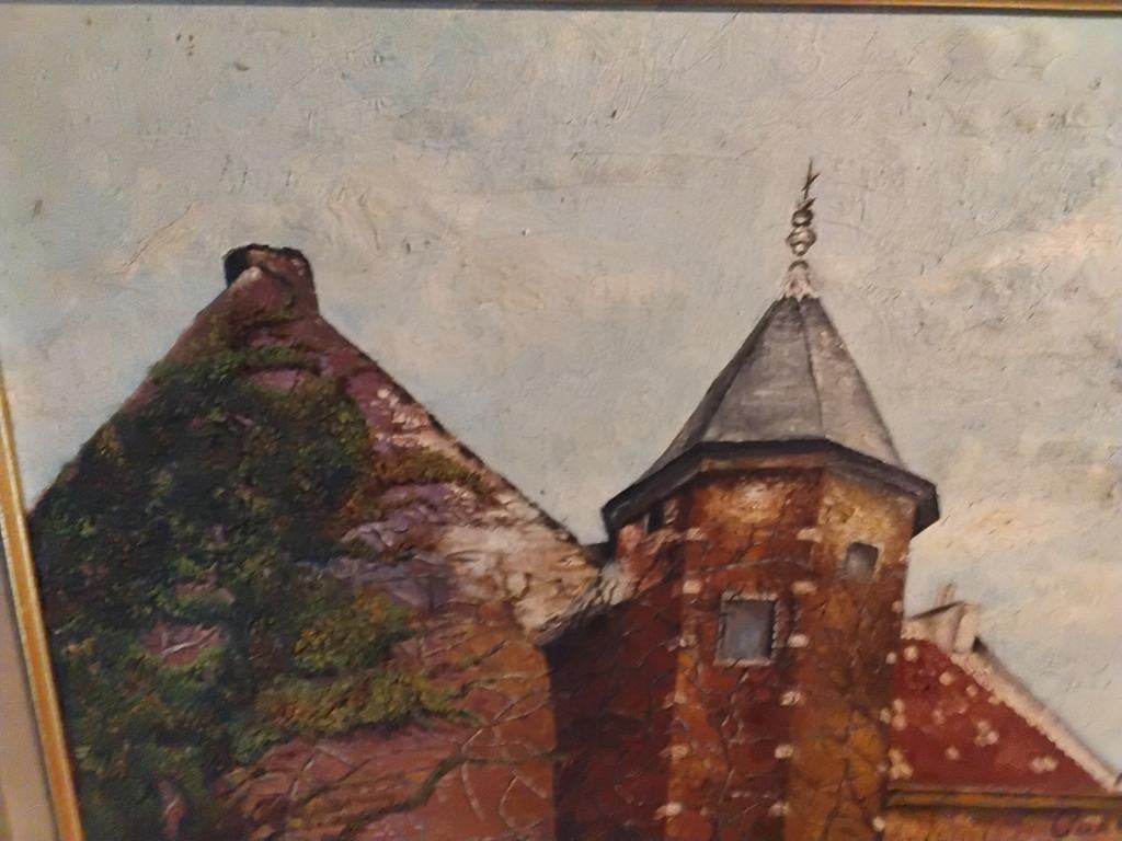 Schilderij van een kasteel, Antiek en Kunst, Ophalen of Verzenden