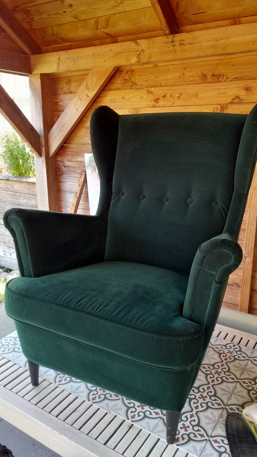 Strandmon oorfauteuil zgan, Huis en Inrichting, Fauteuils, Ophalen, Zo goed als nieuw, 75 tot 100 cm, 50 tot 75 cm