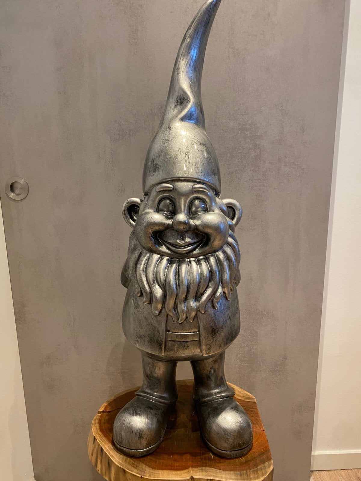Tuinkabouter 95cm kleur antiek zilver, Verzamelen, Beelden en Beeldjes, Ophalen, Nieuw, Overige typen