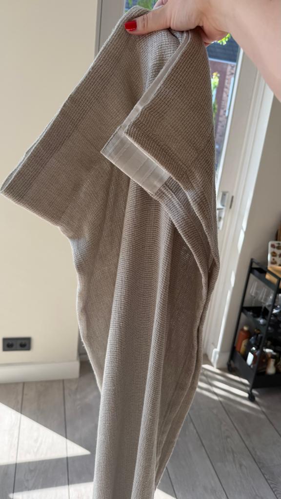 2 paar (4 stuks) H&M Gordijn 120x250cm - Beige/Lichtbruin, 100 tot 150 cm, 200 cm of meer, Beige, Ophalen of Verzenden