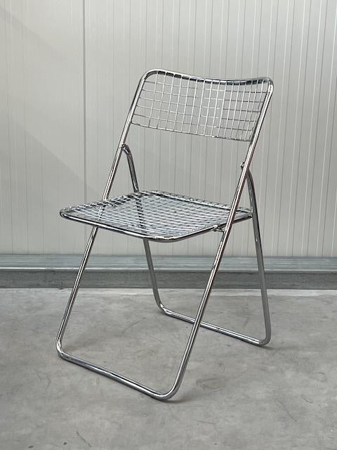 Vintage Ted Net klapstoel Niels Gammelgaard jaren 80 chroom, Gebruikt, Overige kleuren, Jaren 80, IKEA