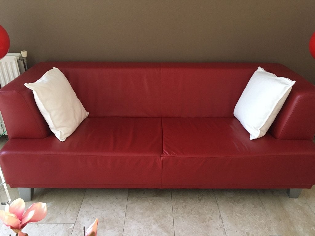 Leren bankstel, Ophalen, Strak modern, Minder dan 75 cm, Driepersoons