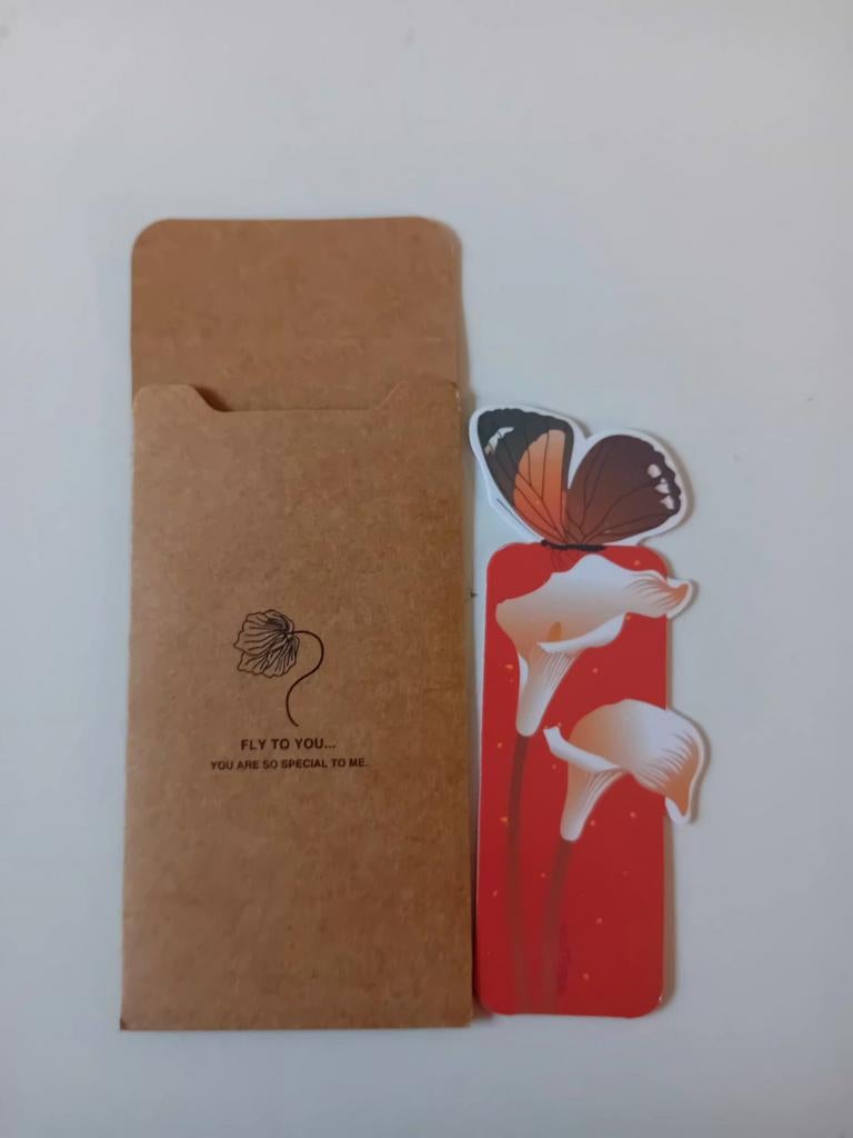 3. Vlinder boekenlegger in cadeau enveloppe (NIEUW), Ophalen of Verzenden, Nieuw