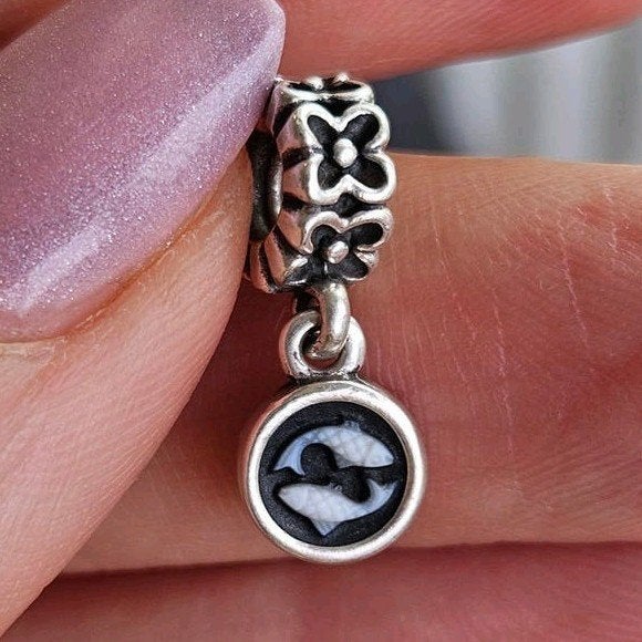 Pandora Cameo sterrenbeeld Vissen, Sieraden, Tassen en Uiterlijk, Kettinghangers, Ophalen of Verzenden, Zo goed als nieuw, Zilver