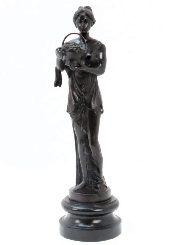 Bronzen beeld van Dame., Ophalen of Verzenden, Zo goed als nieuw, Mens