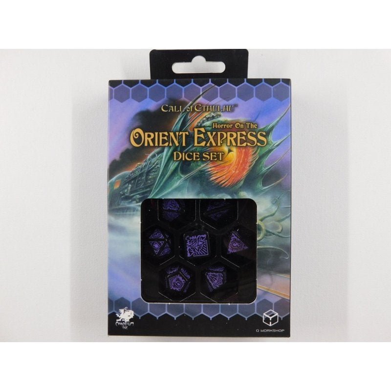 Call Of Cthulhu: Orient Express - Black & Purple Dice Set, Nieuw, Ophalen of Verzenden, Shop@Q-workshop.com, 11 Listopada 1 A  ⠀ ⠀62-310 ⠀PYZDRY  ⠀ ⠀Polen