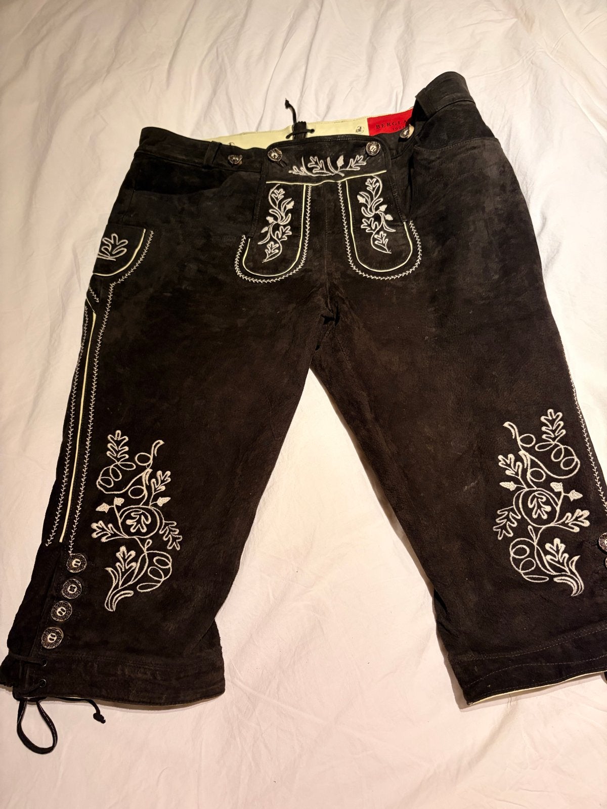 Bergland Lederhose (56) - Traditionele Duitse Korte Broek, Ophalen of Verzenden, Gedragen, Maat 56/58 (XL), Bruin
