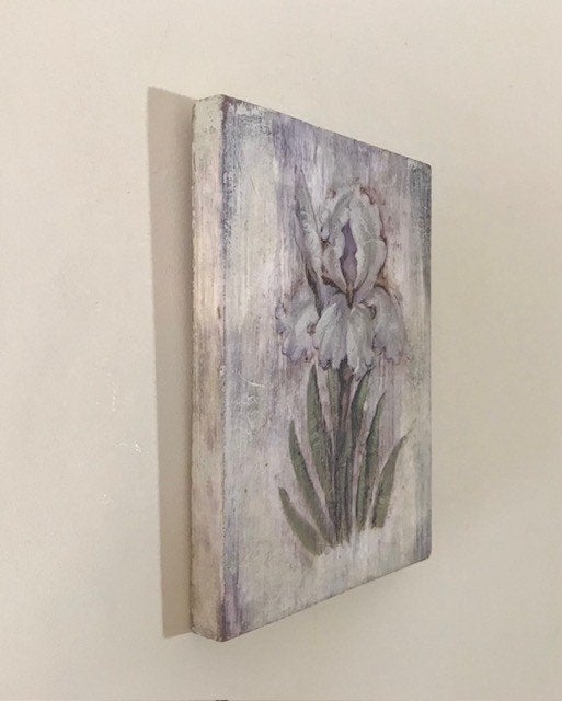 Fleur de Lis “schilderwerk / schilderijtje” op paneeltje, Hout, Decoratieobject, Ophalen of Verzenden, Zo goed als nieuw