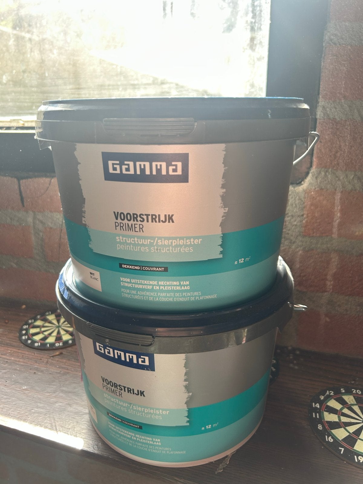 Gamma Voorstrijk Primer Structuur-/Sierpleister (2x), Ophalen, Wit, Nieuw, Verf