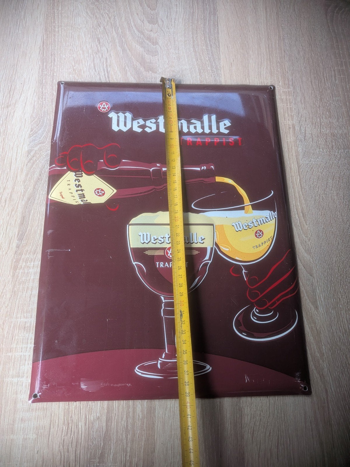 Vintage Westmalle Trappist Reclamebord - Brouwerij Decoratie, Ophalen of Verzenden, Gebruikt, Reclamebord