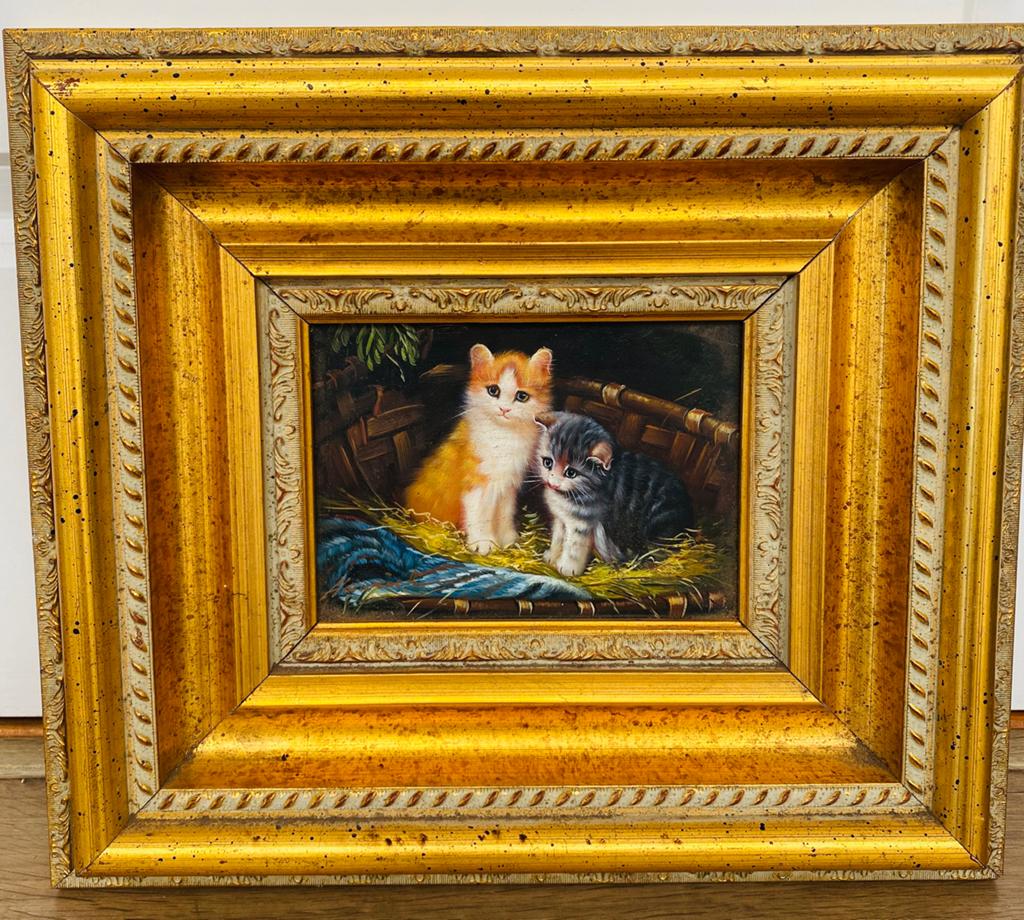 Poezen op paneel, Antiek en Kunst, Ophalen