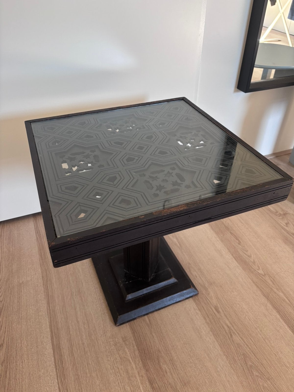 Marokkaanse vintage bijzettafel, Huis en Inrichting, Minder dan 50 cm, Gebruikt, Vierkant, Minder dan 50 cm