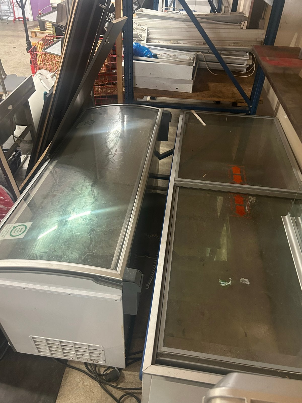 Professionele vrieskist met glazen schuifdeksels, Ophalen, Gebruikt, 200 liter of meer, 60 cm of meer