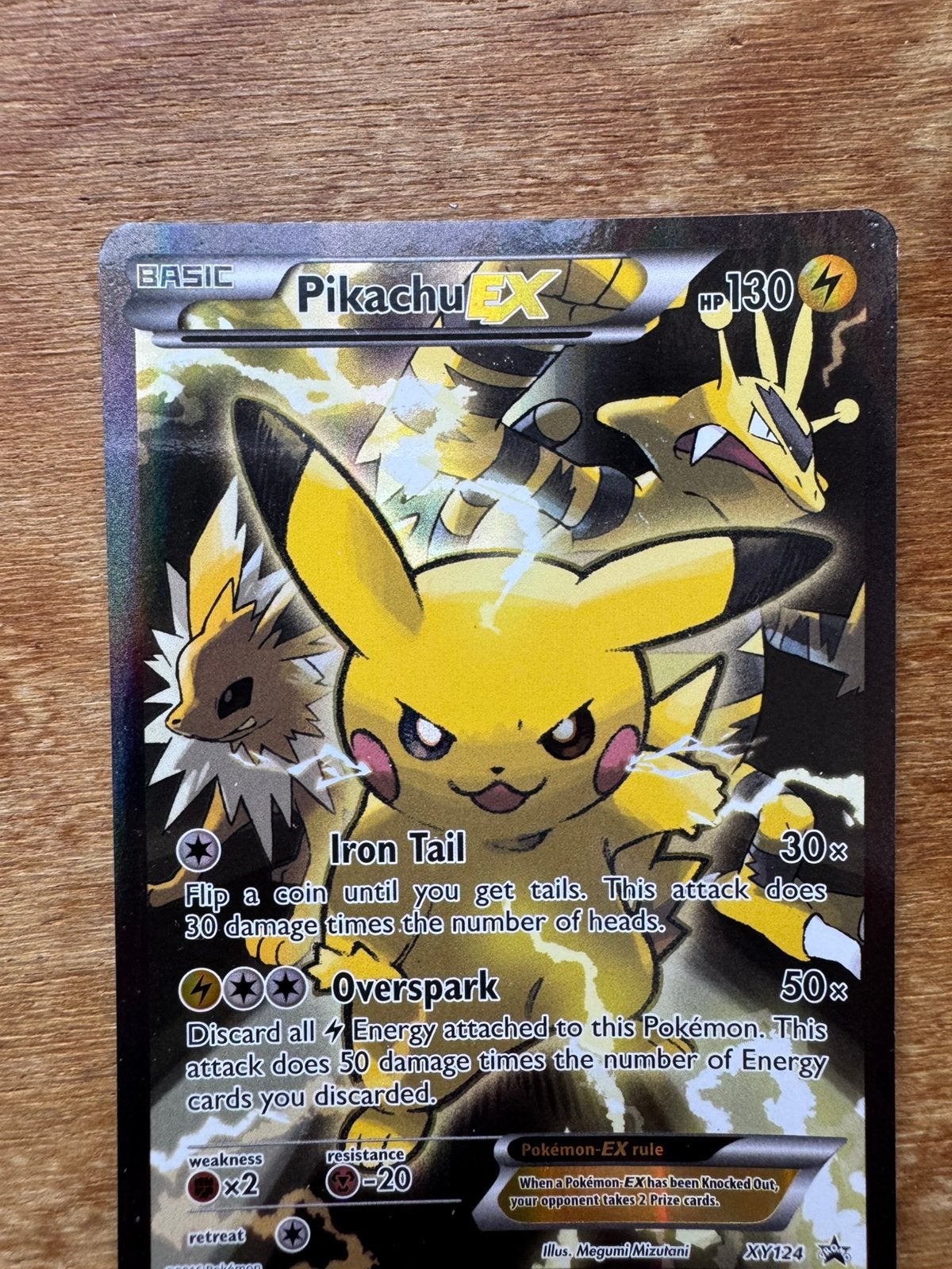 Pikachu EX XY124 holo, Ophalen of Verzenden, Zo goed als nieuw, Losse kaart