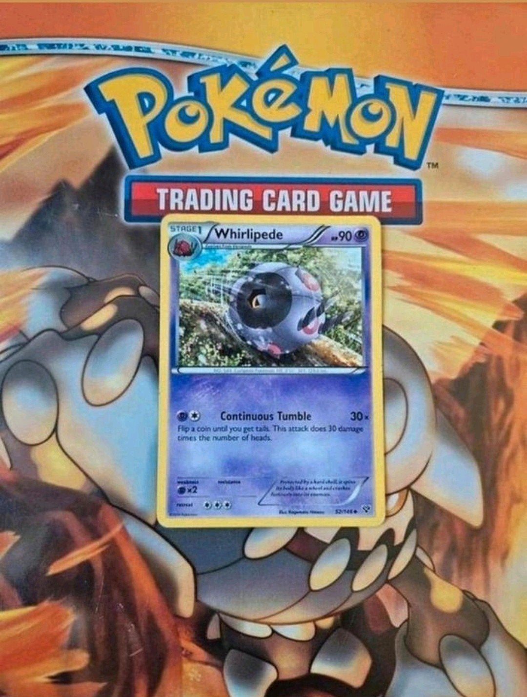 Whirlipede 52/146 XY base set pokemon kaart, Ophalen of Verzenden, Gebruikt, Losse kaart