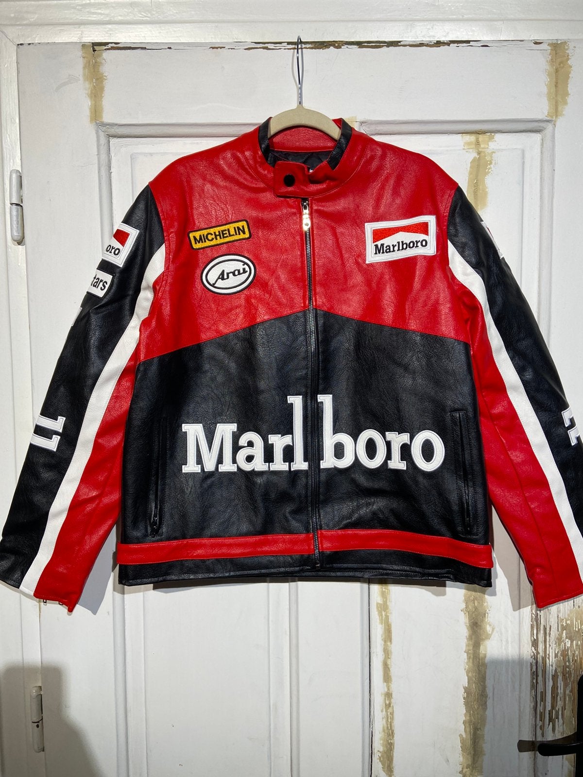 Marlboro Racing-jas (maat S) Lederlook red, Kleding | Heren, Ophalen of Verzenden, Zo goed als nieuw, Maat 46 (S) of kleiner, Rood