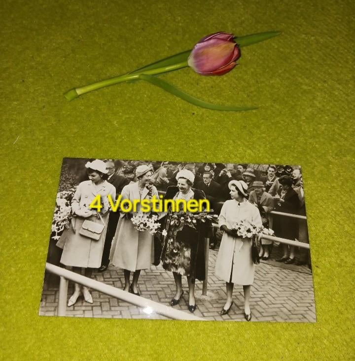 Koningshuis  4 vorstinnen 1962 Keukenhof, Verzenden, Gebruikt, Nederland, Kaart, Foto of Prent