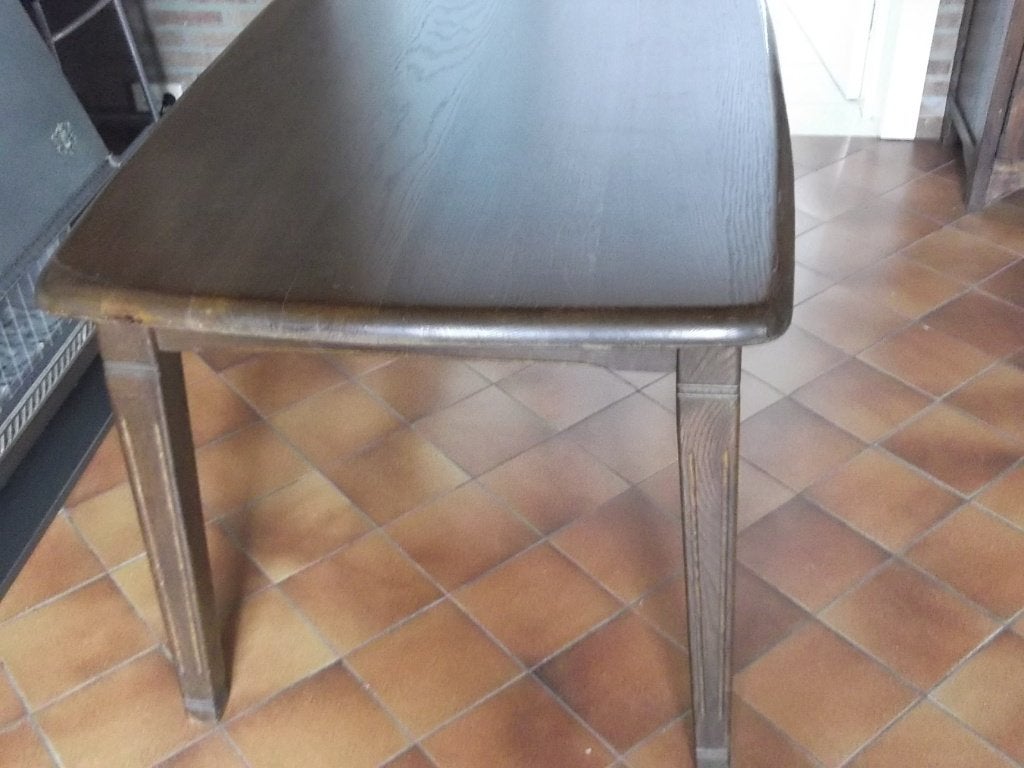 Gratis massief eiken eethoek tafel stoelen, Huis en Inrichting, Ophalen, Gebruikt, 100 tot 150 cm, Eikenhout