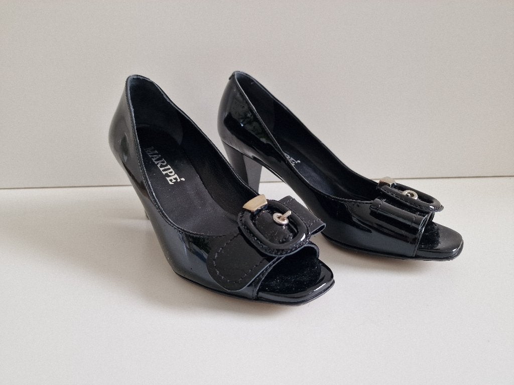 Maripe Peeptoe Pump Zwart Maat 35, Ophalen, Pumps, Zwart, Zo goed als nieuw