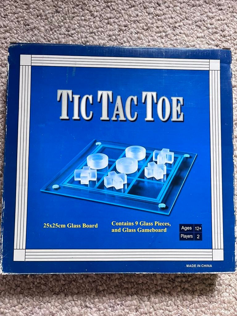 Glazen boter kaas en eieren tic tac toe, Een of twee spelers, Ophalen of Verzenden, Zo goed als nieuw