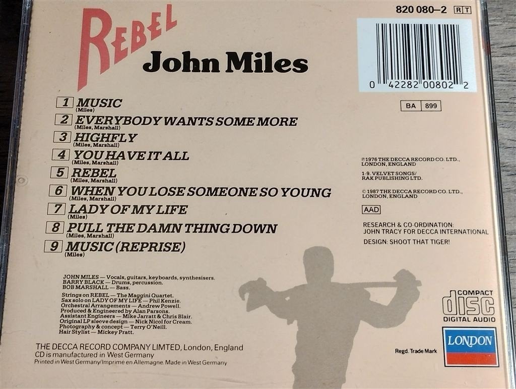 John Miles ‎- Rebel, Cd's en Dvd's, Ophalen of Verzenden, Zo goed als nieuw, Poprock