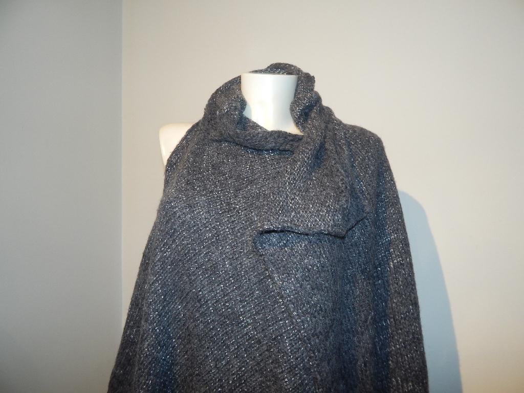Sarah Pacini gemelleerde trui top poncho look One size, Verzenden, Sarah Pacini, Maat 46/48 (XL) of groter, Zo goed als nieuw