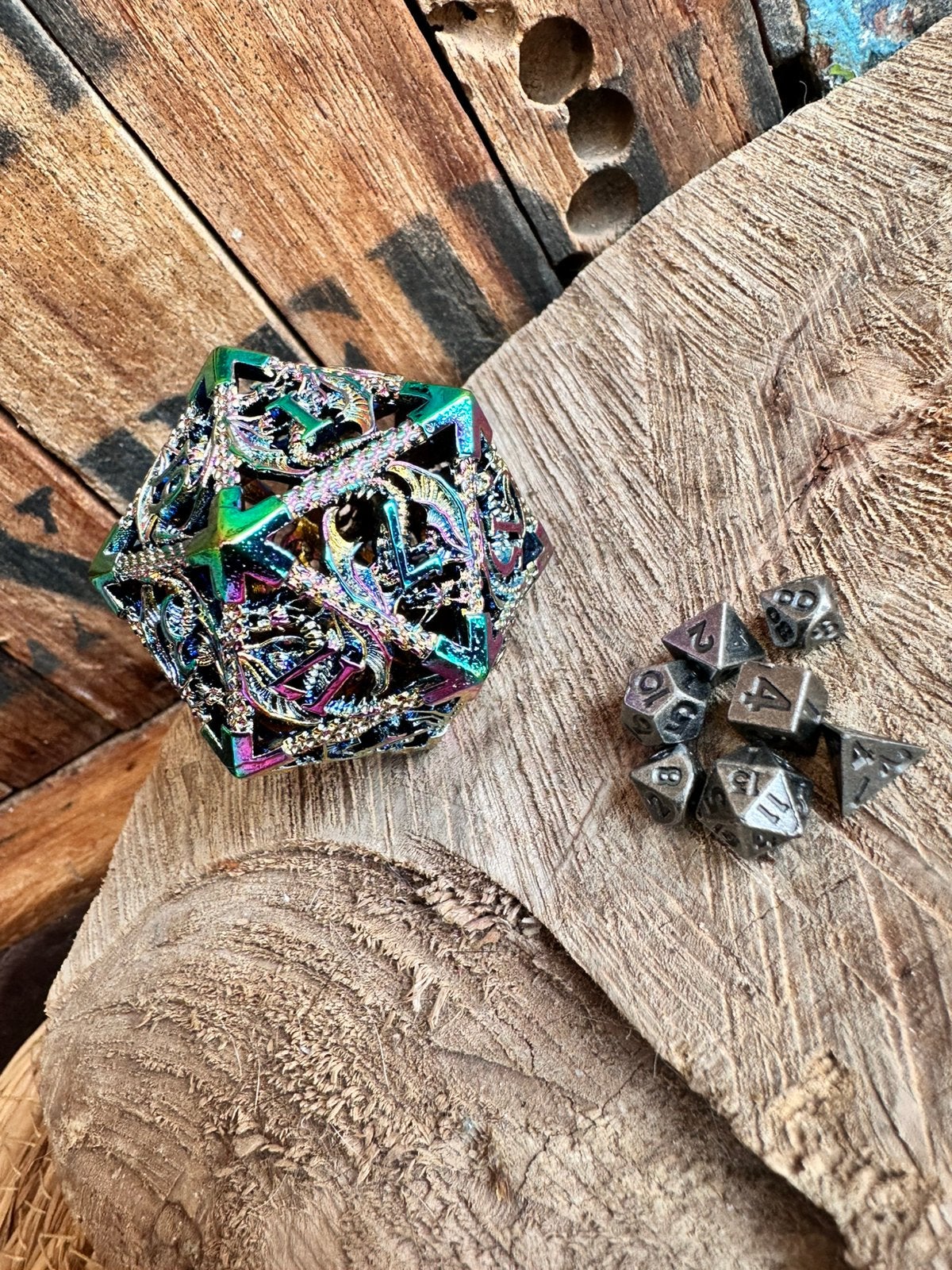 DND dice / XL dobbelsteen / reis dobbelstenen / RPG / metal, Ophalen of Verzenden, Nieuw, Overige soorten