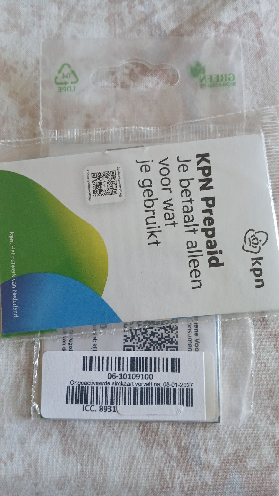 MOOI NUMMER KPN PREPAID 0610109100, Ophalen of Verzenden, Nieuw, KPN, Simkaart