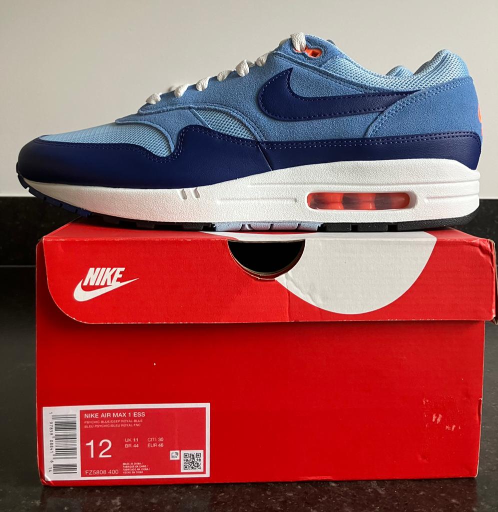 Nike Air Max 1 “Psychic Blue” maat 46 // NIEUW, Kleding | Heren, Schoenen, Blauw, Nieuw, Ophalen of Verzenden, Sneakers of Gympen