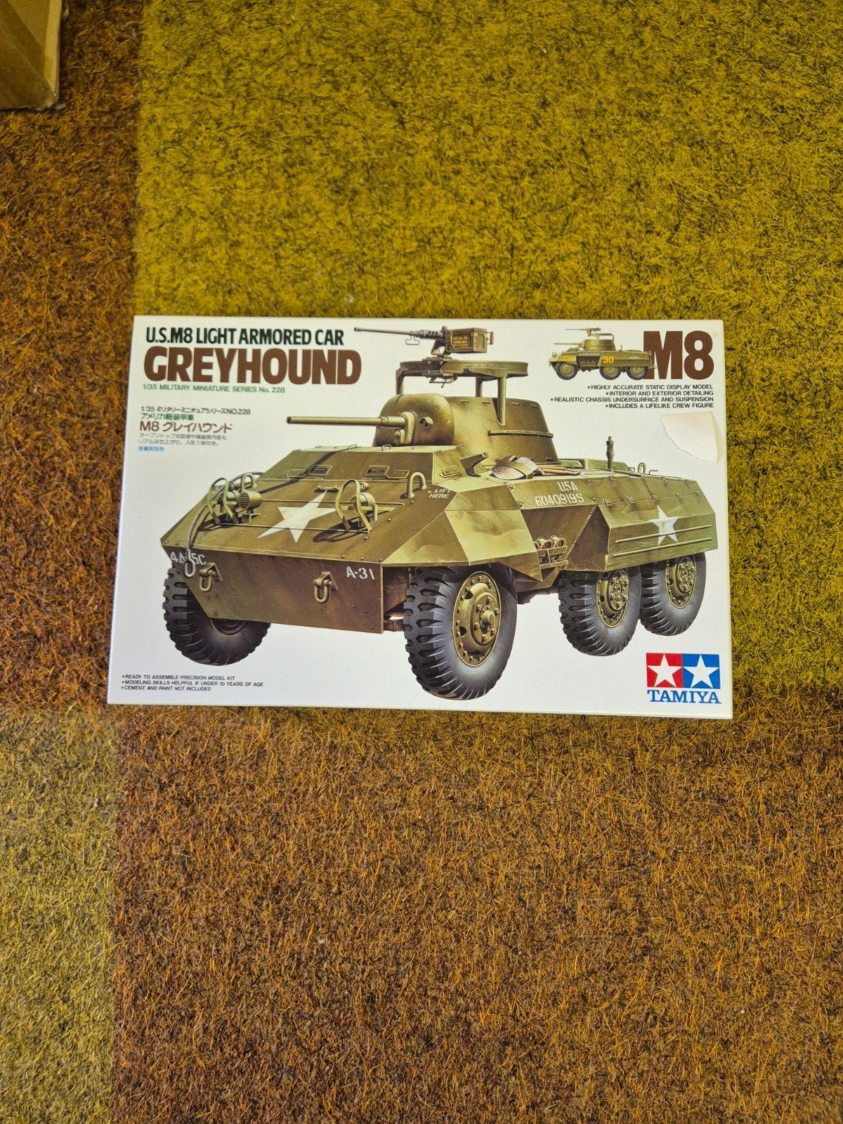 Tamiya U.S. M8 light armored car GREYHOUND, Tank, 1:32 tot 1:50, Nieuw, Ophalen of Verzenden