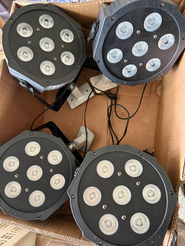 4x LED Par spots / uplights met DMX – feestverlichtinghoreca, Ophalen of Verzenden, Gebruikt