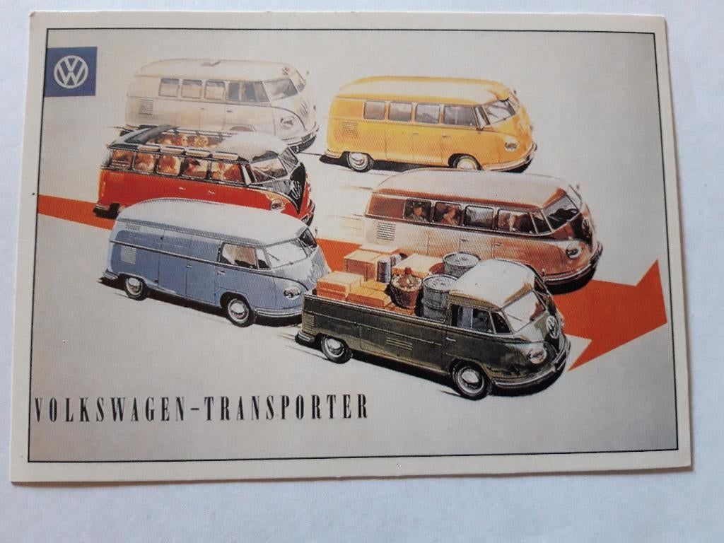ansichtkaart Volkswagen T1 Transporter - Boomerang, Ophalen of Verzenden, 1940 tot 1960, Ongelopen, Voertuig