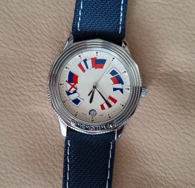 Unieke Vintage Memotime Corum Design Save The Sea Full Set, Ophalen of Verzenden, Leer, Overige merken