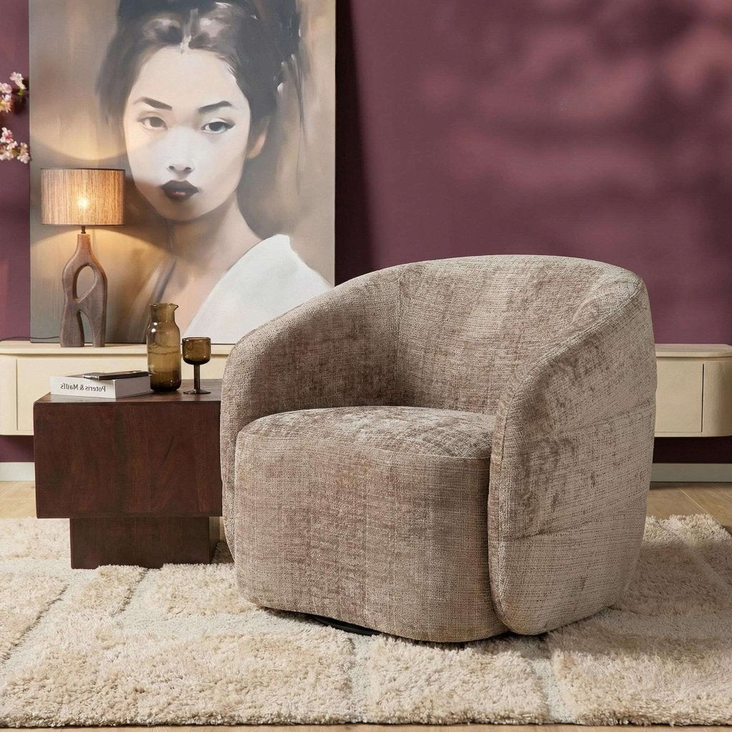 -50% Showroommodel, Fauteuil Yara - Cremona Stof Clay, Niet ingevuld, Niet ingevuld, Nieuw, Ophalen of Verzenden