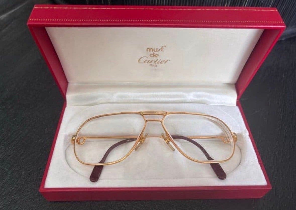Vintage Cartier Bril - Origineel Goud Montuur, Overige merken, Gebruikt, Geel, Ophalen of Verzenden