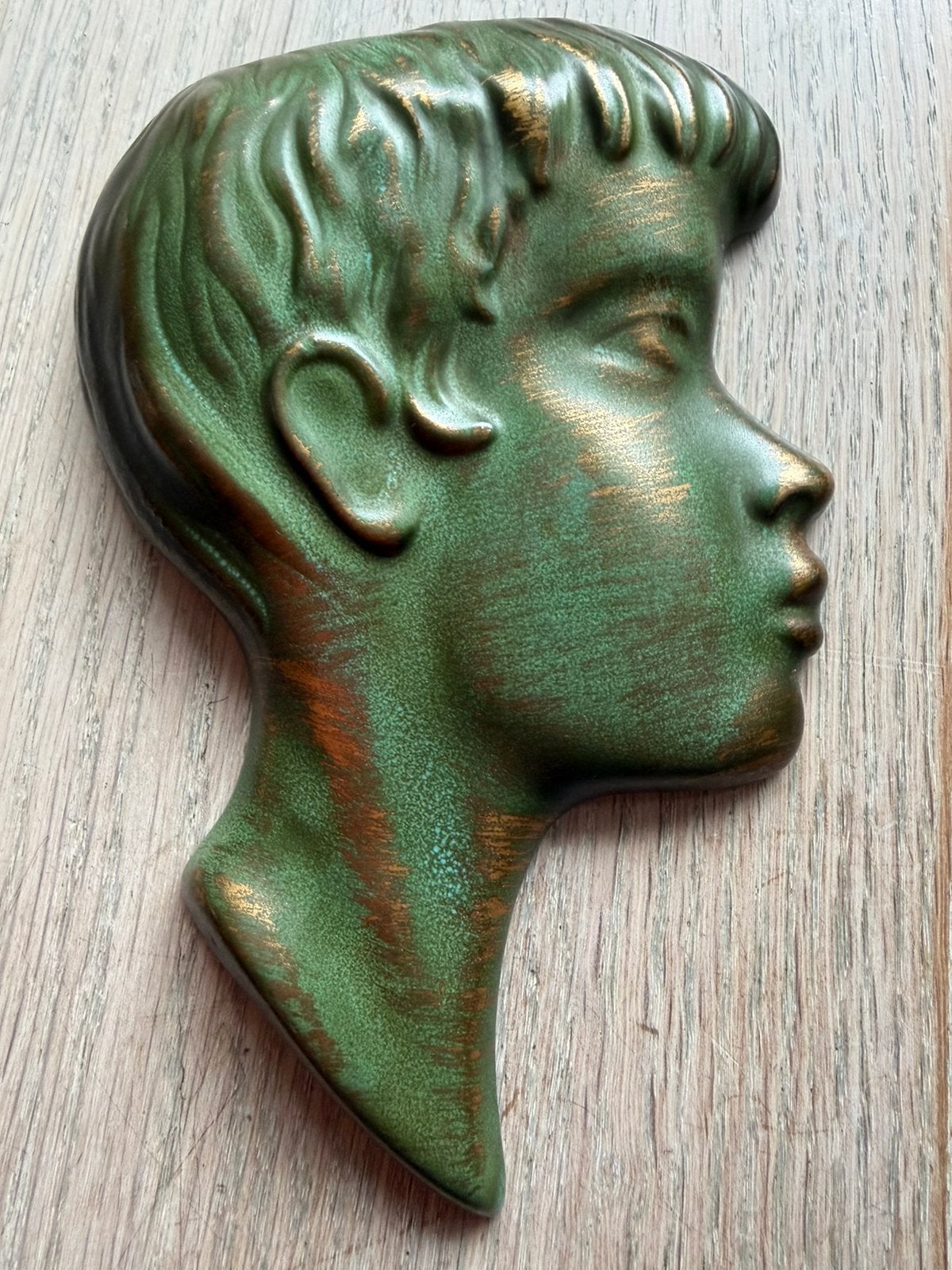 Vintage keramiek muurhanger in de vorm van een gezicht, Verzenden