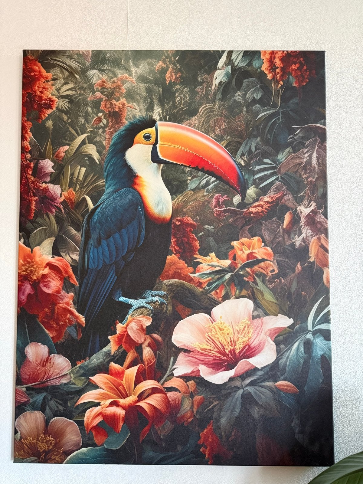Canvas Schilderij Toekan B:75 x L:100, Ophalen, Dieren, Print, Op houten frame