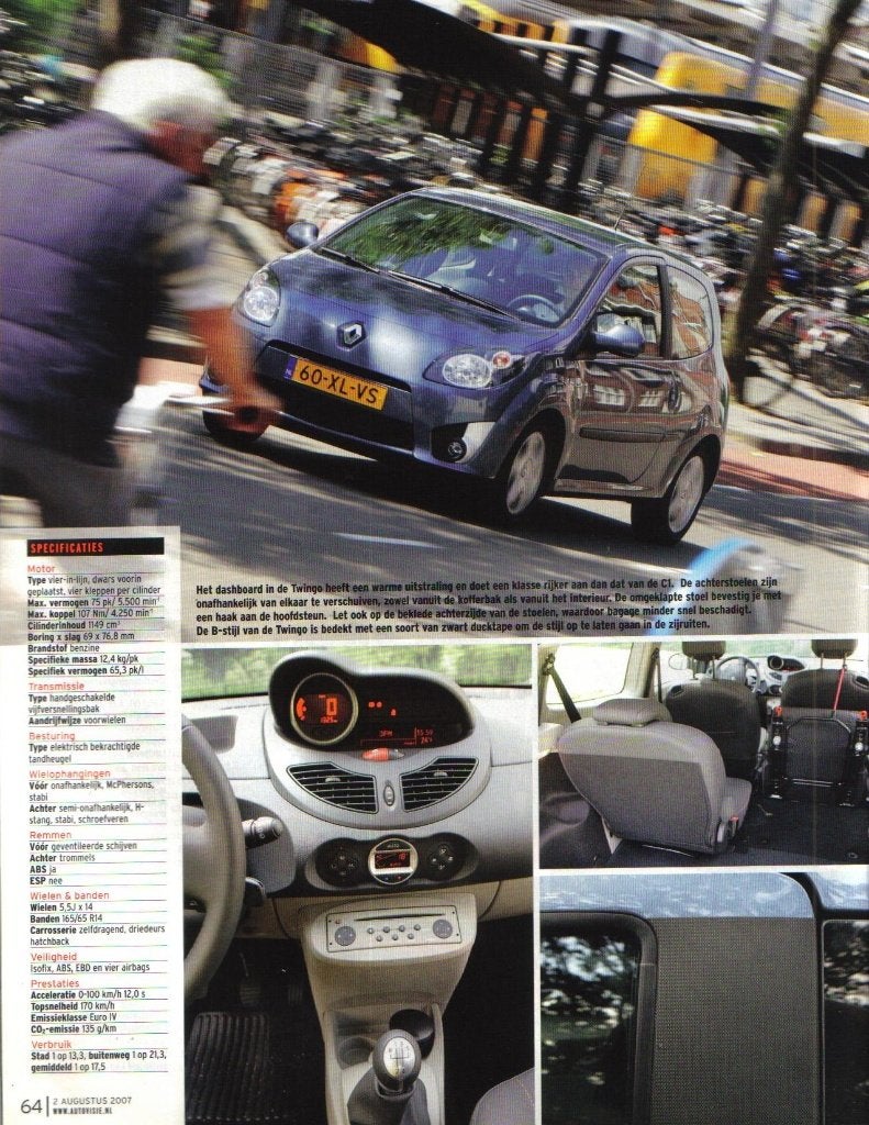 Autovisie dubbeltest Citroen C1 en Renault Twingo 2007, Ophalen of Verzenden, Gelezen, Overige merken