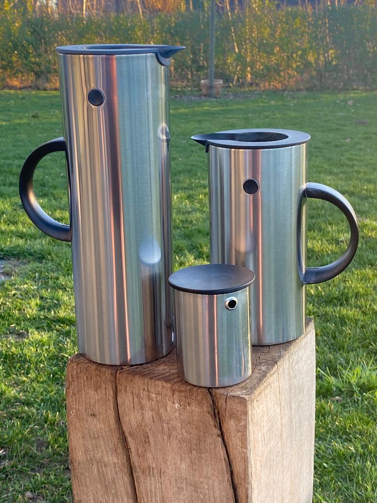 Stelton kan RVS set koffiekan thermos theekan melkkan, Huis en Inrichting, Keuken | Servies, Gebruikt, Overige typen, Overige stijlen