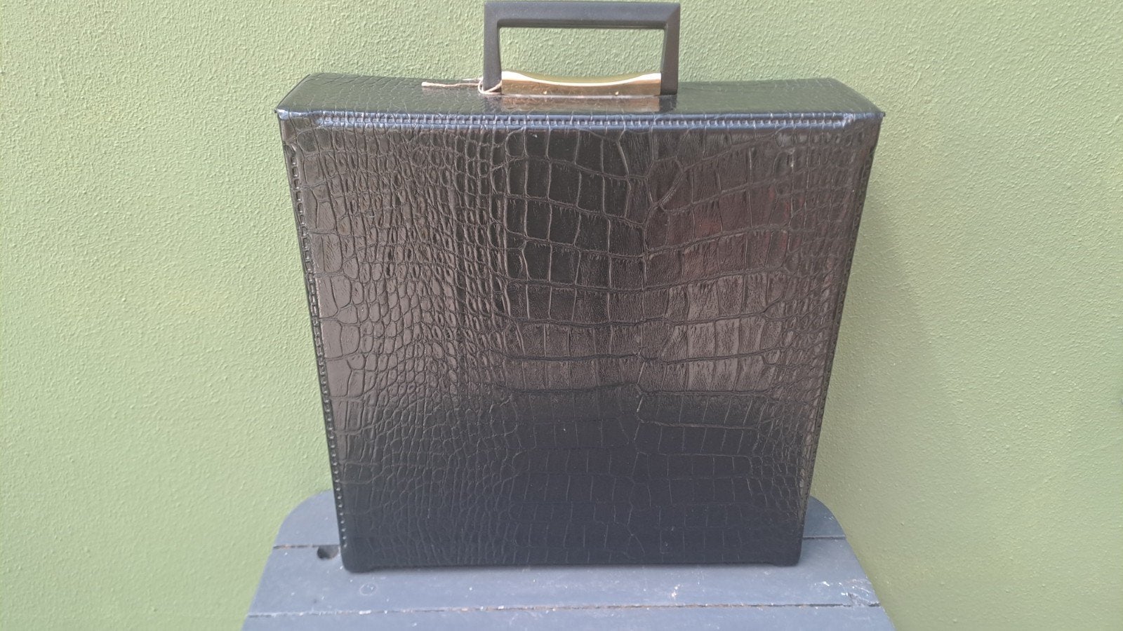 Vintage zwart platenkoffer met sleutels, Verzamelen, Retro, Ophalen of Verzenden, Audio en Video