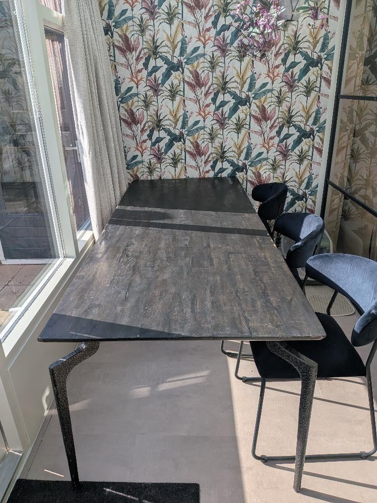 Mooie eettafel 220 x 90 cm, Huis en Inrichting, Tafels | Eettafels, Ophalen, Gebruikt, 200 cm of meer, 50 tot 100 cm