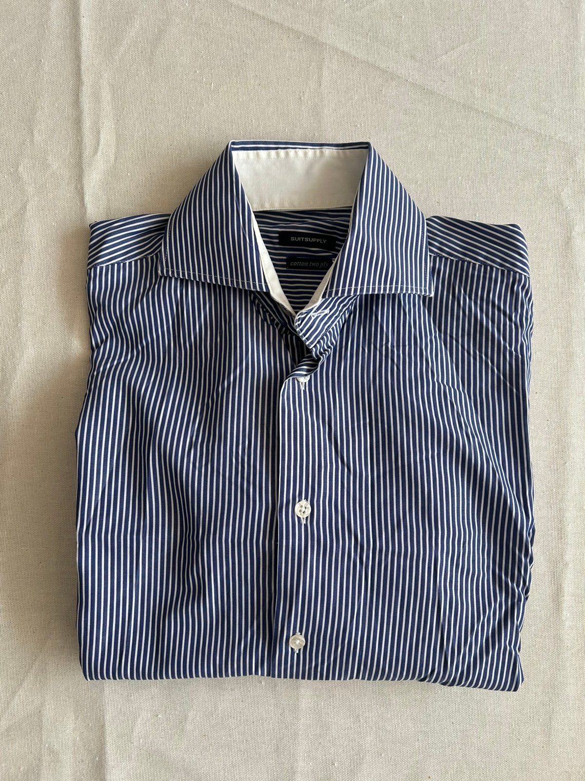 Suitsupply heren overhemd maat XS, Kleding | Heren, Overhemden, Ophalen of Verzenden, Zo goed als nieuw, Blauw, Halswijdte 38 (S) of kleiner