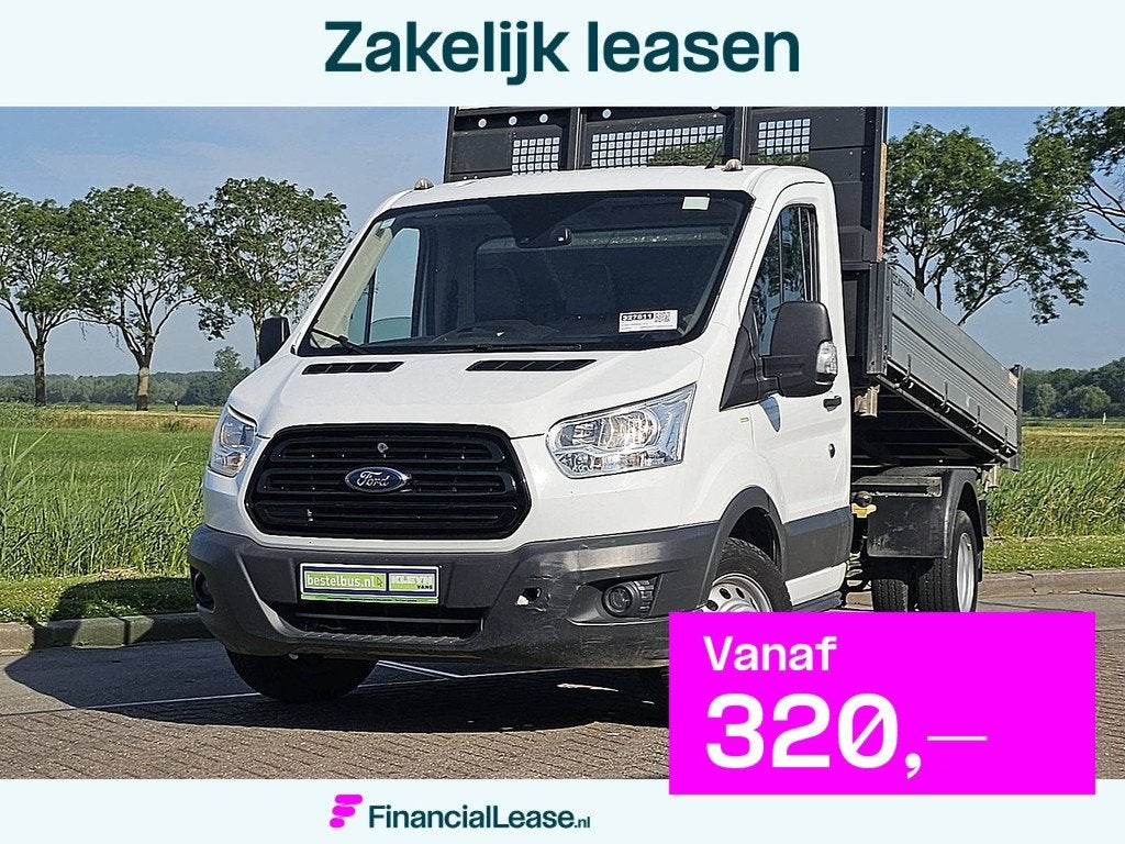 FORD TRANSIT 2.0 3-zijdige kipper ac!, Gebruikt, Euro 6, Wit, Leder