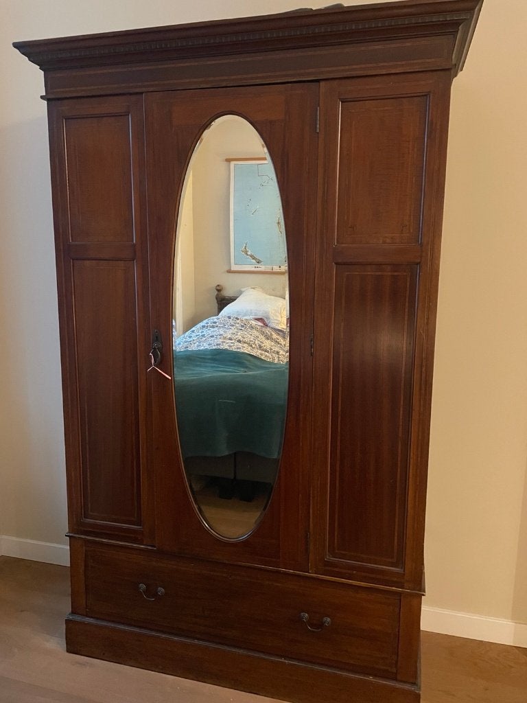 Mooie brocante kast met spiegel, Ophalen