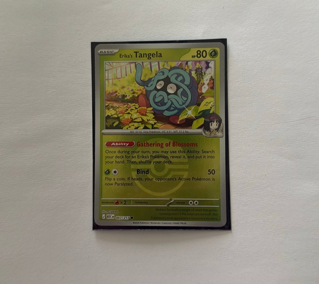 Erika’s Tangela holo pokemonkaart, Ophalen of Verzenden, Zo goed als nieuw
