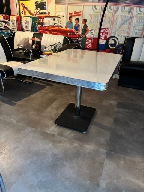 Tafel Retro Bel Air Diner Tafel TO22W Antique White, Ophalen, Gebruikt, 200 cm of meer, 50 tot 100 cm