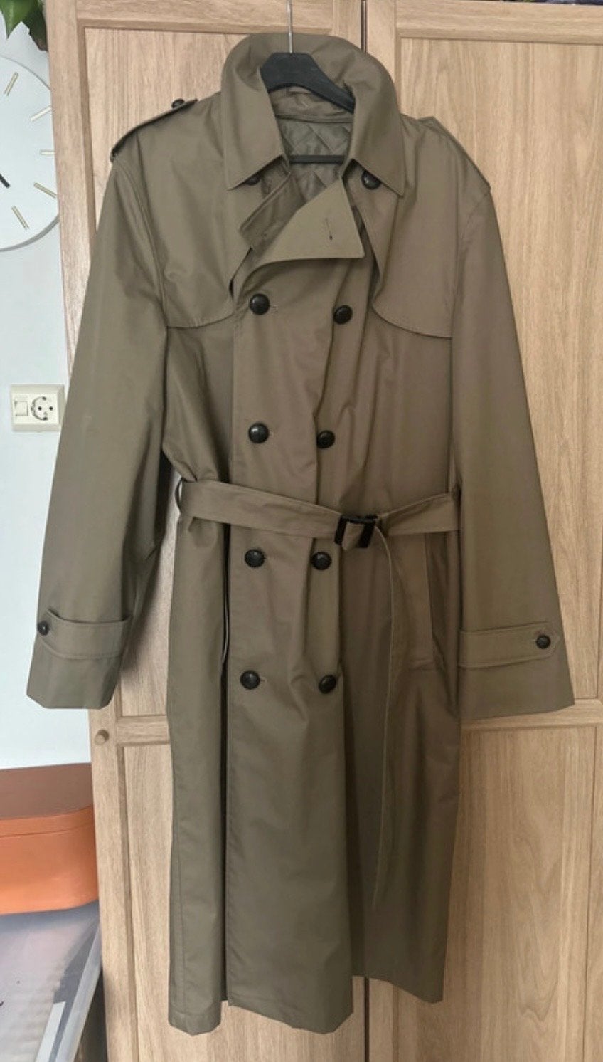 Trenchcoat met uitneembare binnenvoering - Maat 52 (L), Ophalen of Verzenden, Gedragen, Maat 52/54 (L), Groen